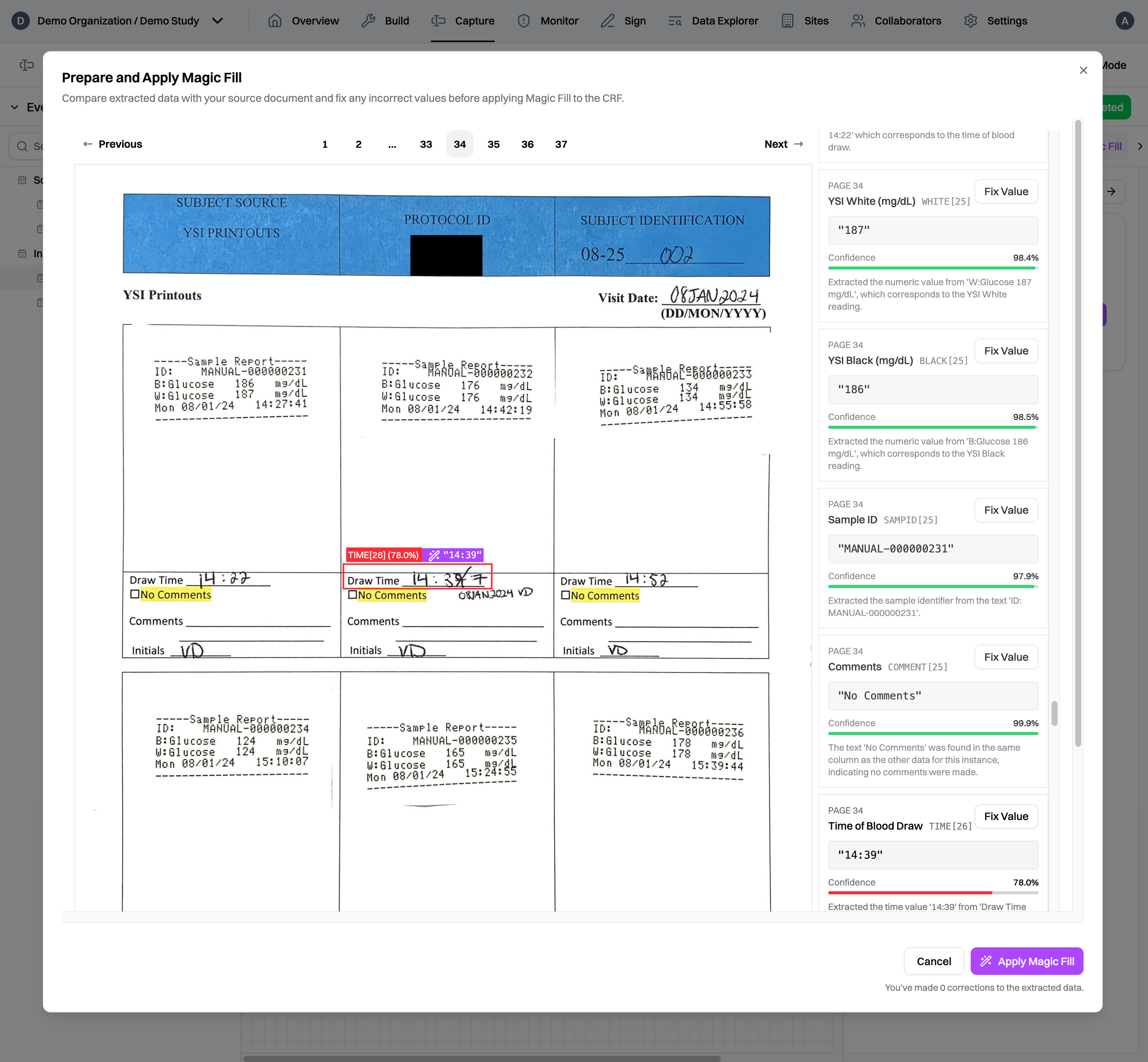 Magic Capture crossed out handwriting