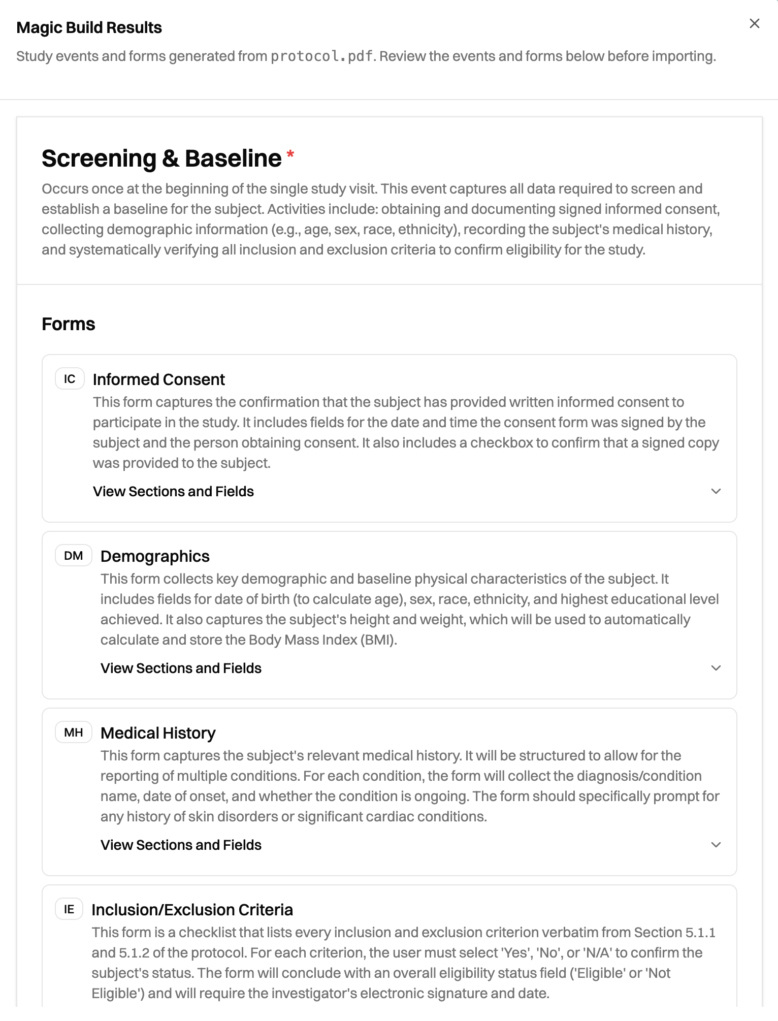 Magic Build results from an uploaded protocol